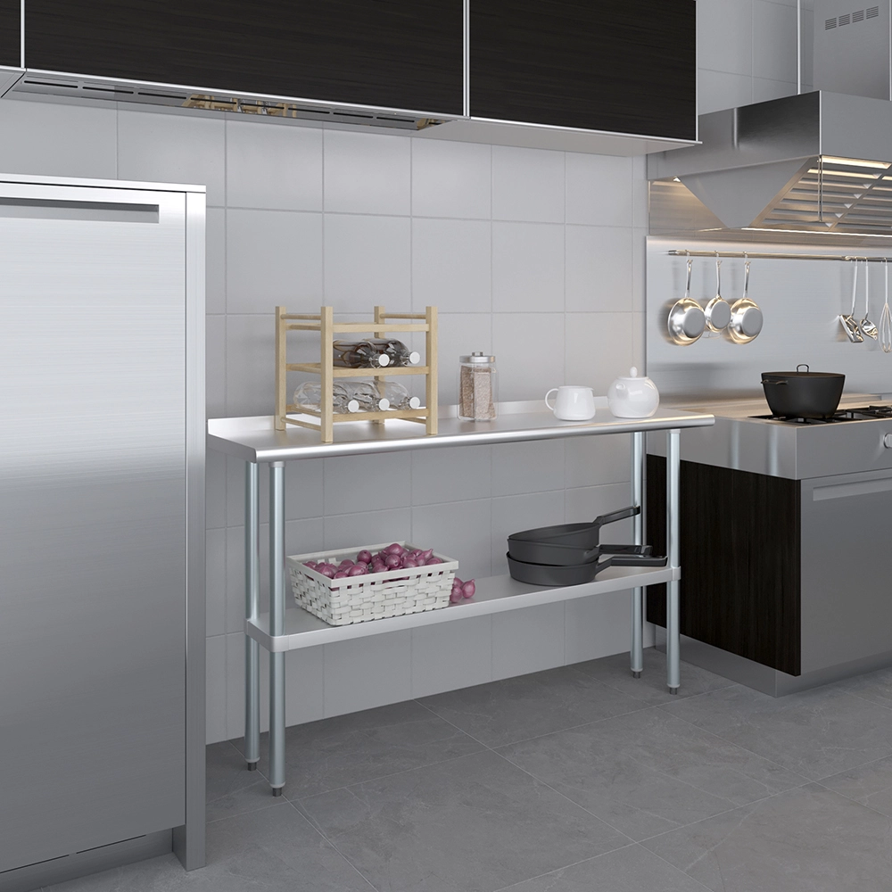 14 in. X 60 in. Stainless Steel Work Table with 1-1/2 in. Backsplash - Image 9