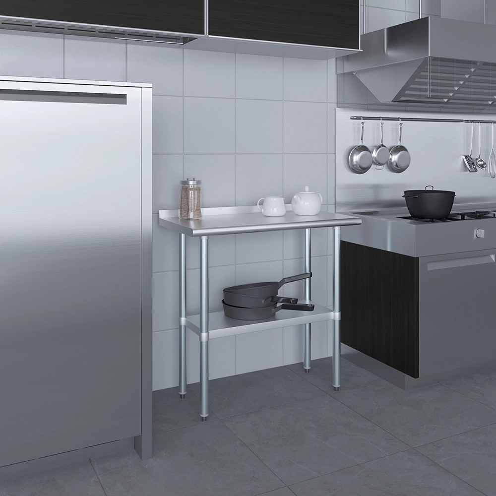 18 in. X 36 in. Stainless Steel Work Table with 1-1/2 in. Backsplash - Image 9