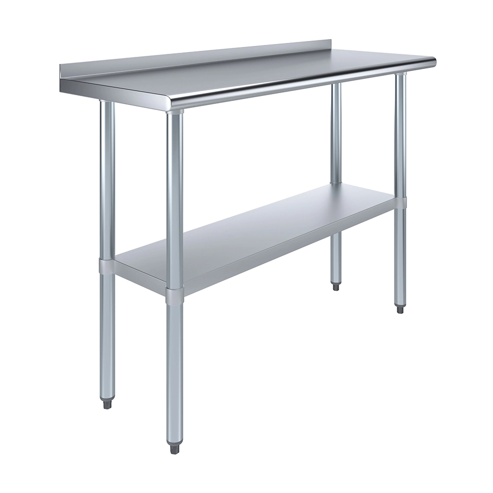 Open Box - 18 in. X 48 in. Stainless Steel Work Table with 1-1/2 in. Backsplash