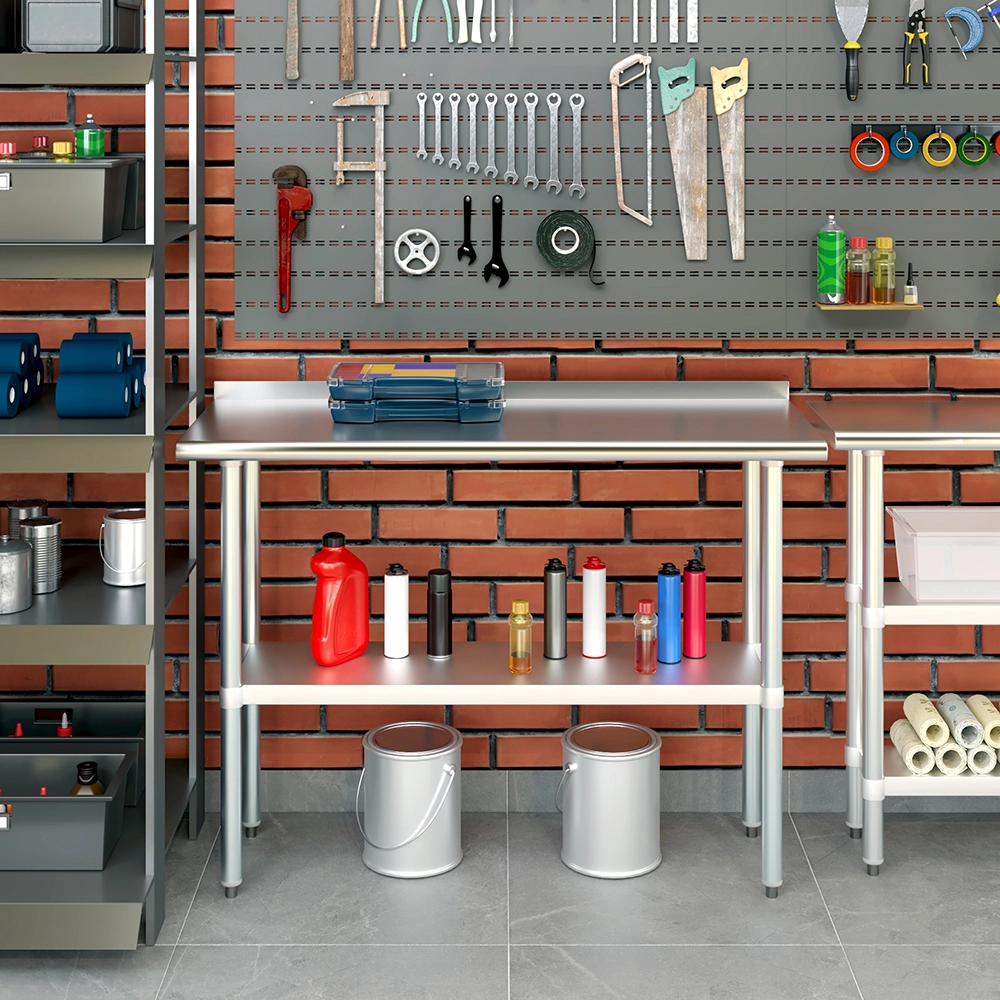 Open Box - 18 in. X 48 in. Stainless Steel Work Table with 1-1/2 in. Backsplash - Image 5