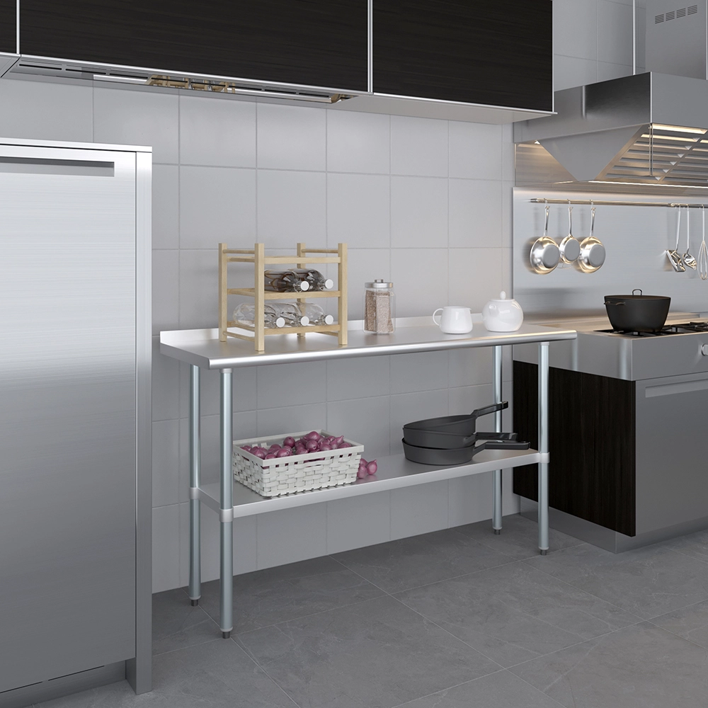 18 in. X 60 in. Stainless Steel Work Table with 1-1/2 in. Backsplash - Image 9