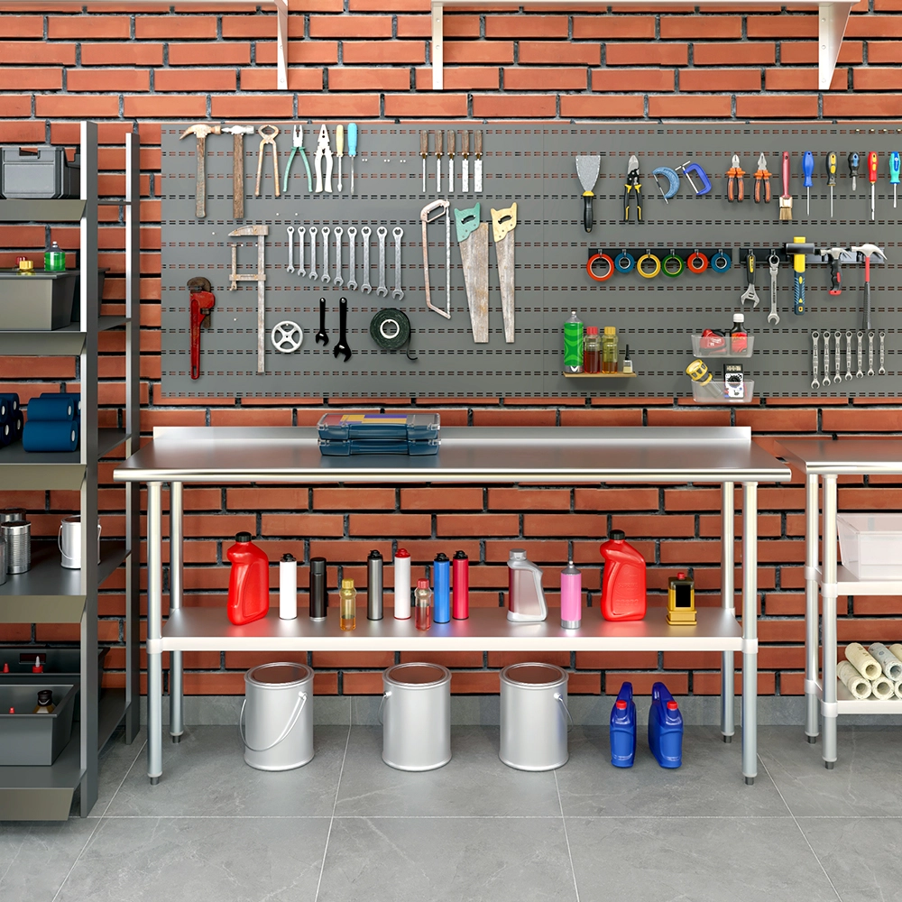 18 in. X 72 in. Stainless Steel Work Table with 1-1/2 in. Backsplash - Image 5