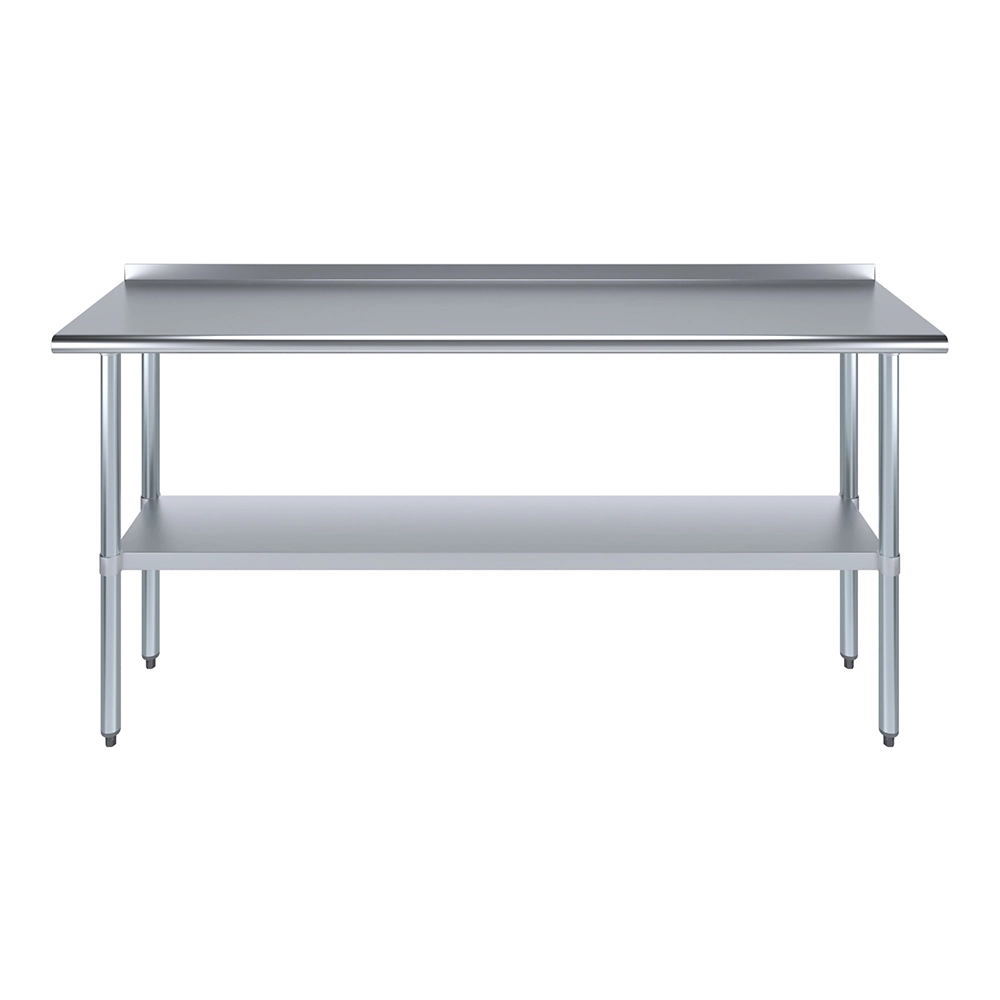 18 in. X 72 in. Stainless Steel Work Table with 1-1/2 in. Backsplash - Image 2