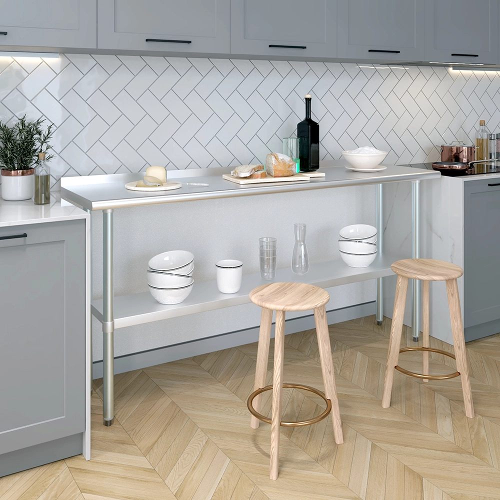 18 in. X 72 in. Stainless Steel Work Table with 1-1/2 in. Backsplash - Image 8