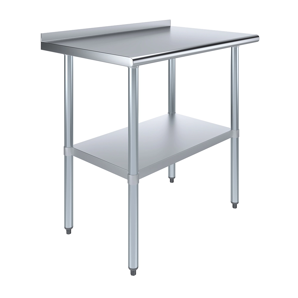 24 in. X 36 in. Stainless Steel Work Table with 1-1/2 in. Backsplash