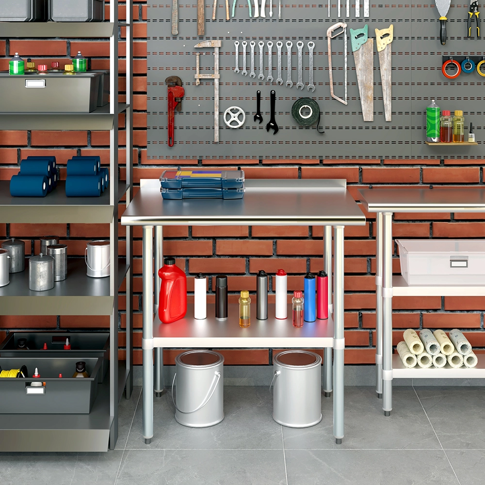 24 in. X 36 in. Stainless Steel Work Table with 1-1/2 in. Backsplash - Image 5