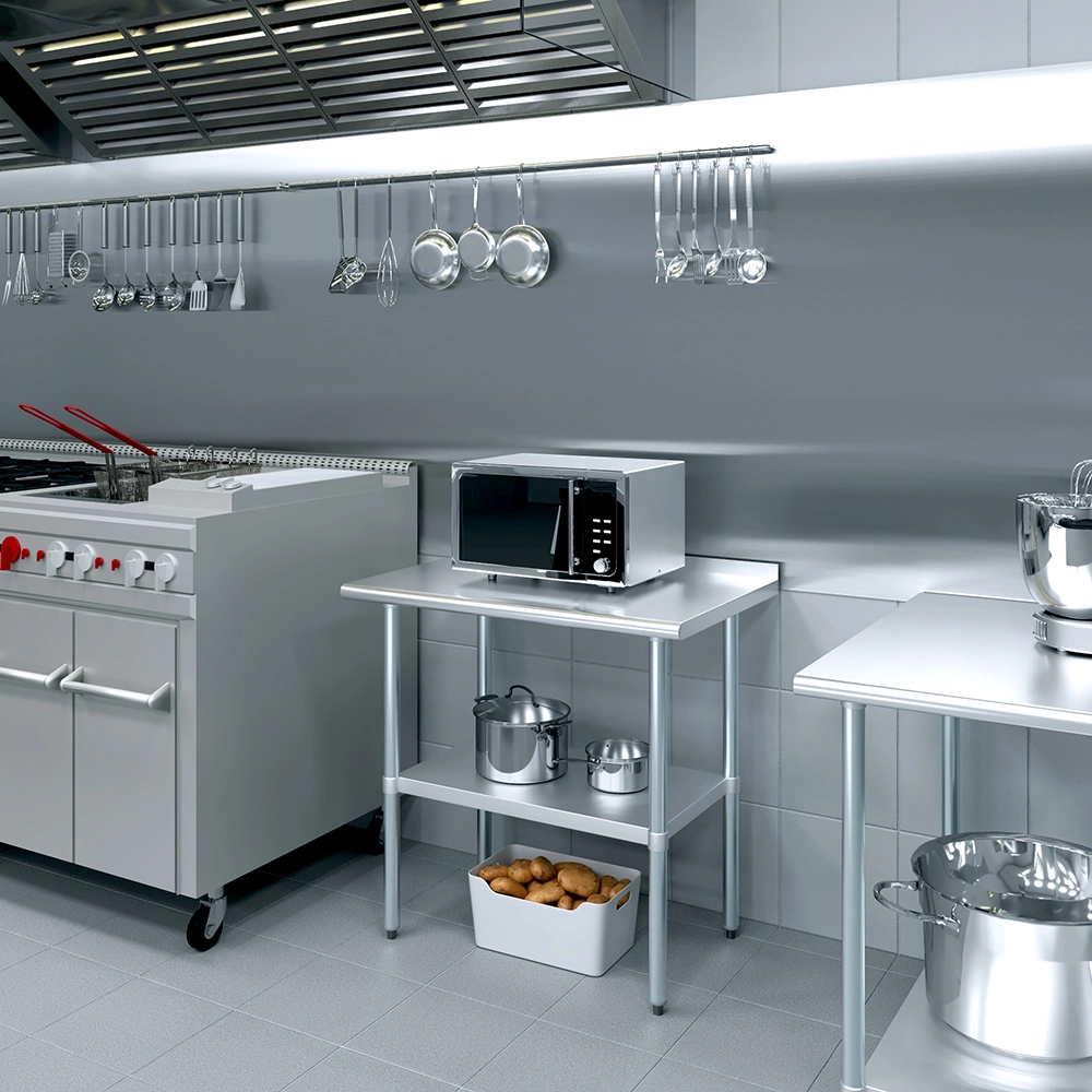24 in. X 36 in. Stainless Steel Work Table with 1-1/2 in. Backsplash - Image 4