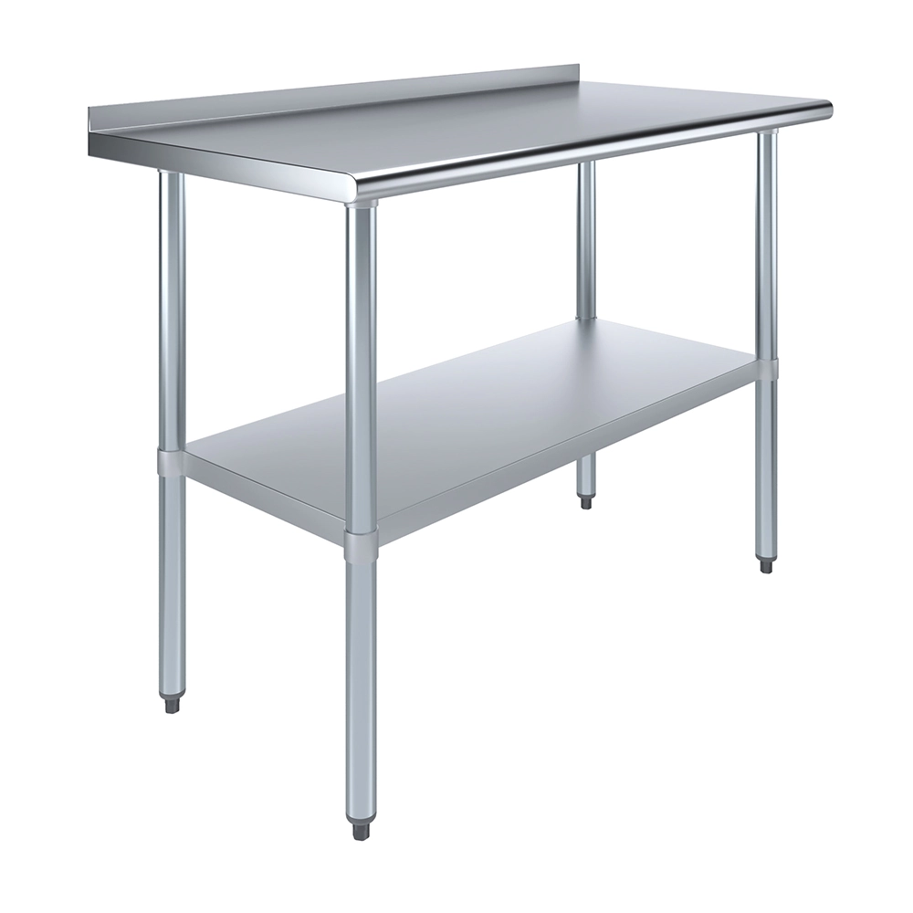 Open Box - 24 in. X 48 in. Stainless Steel Work Table with 1-1/2 in. Backsplash