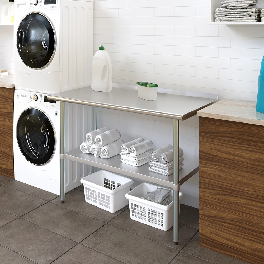 24 in. X 48 in. Stainless Steel Work Table with 1-1/2 in. Backsplash - Image 4