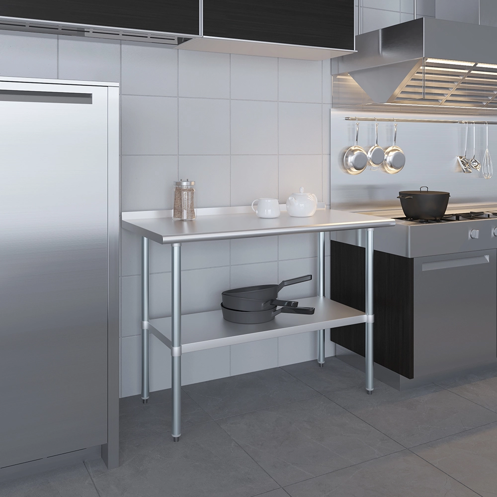 24 in. X 48 in. Stainless Steel Work Table with 1-1/2 in. Backsplash - Image 6