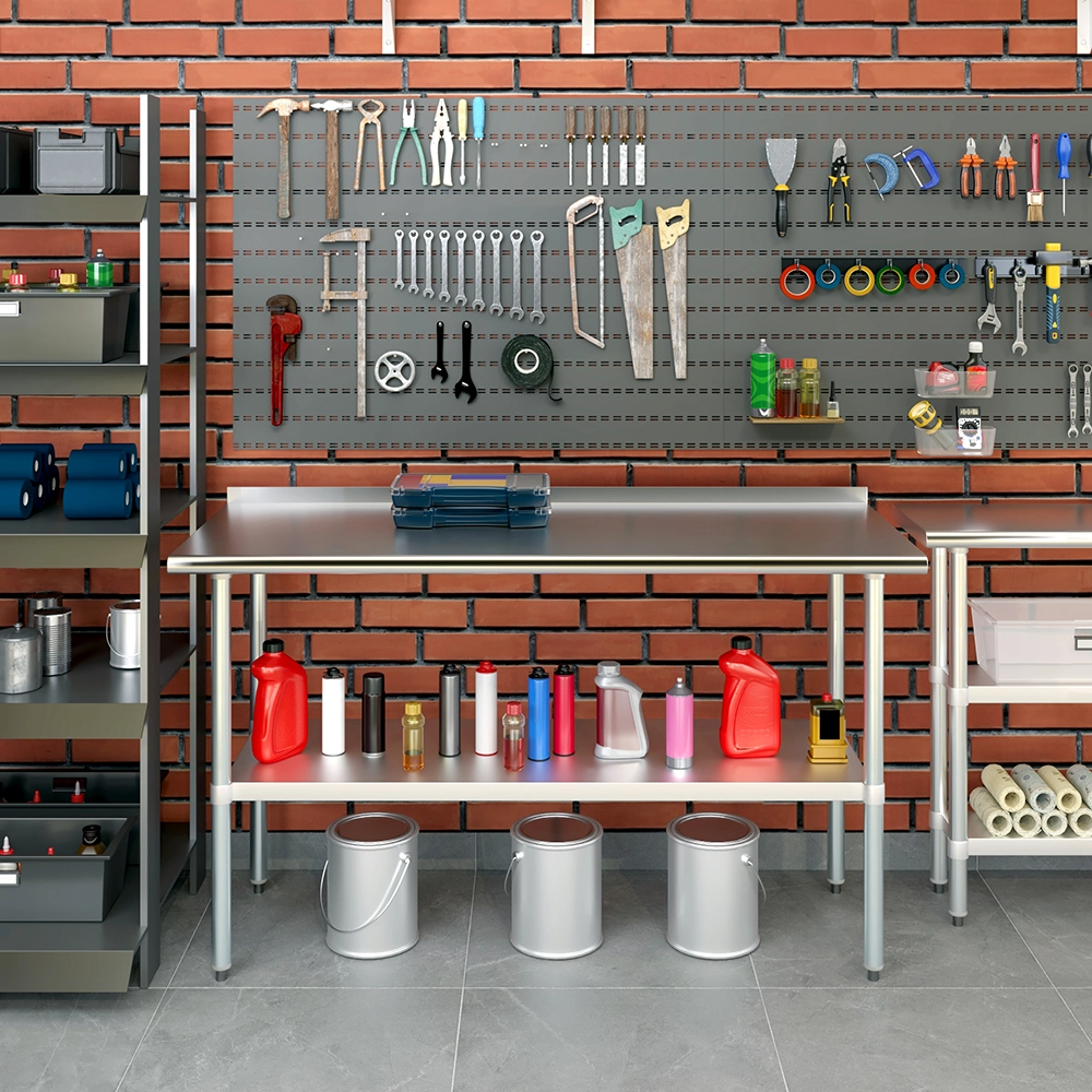 24 in. X 60 in. Stainless Steel Work Table with 1-1/2 in. Backsplash - Image 10