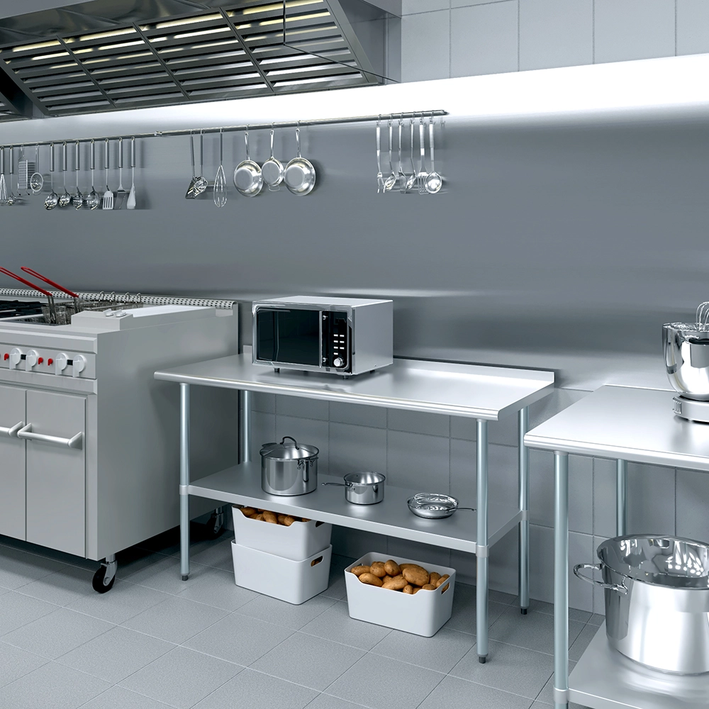 24 in. X 60 in. Stainless Steel Work Table with 1-1/2 in. Backsplash - Image 11