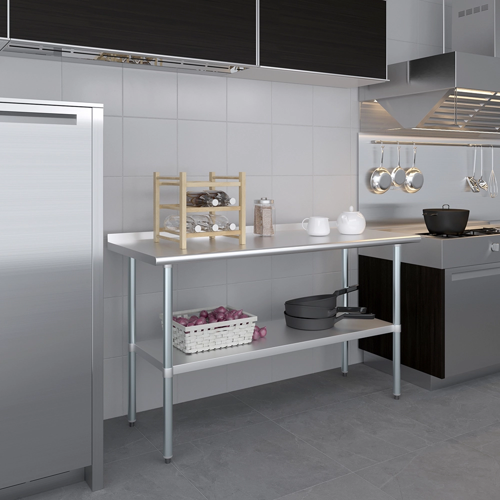24 in. X 60 in. Stainless Steel Work Table with 1-1/2 in. Backsplash - Image 6