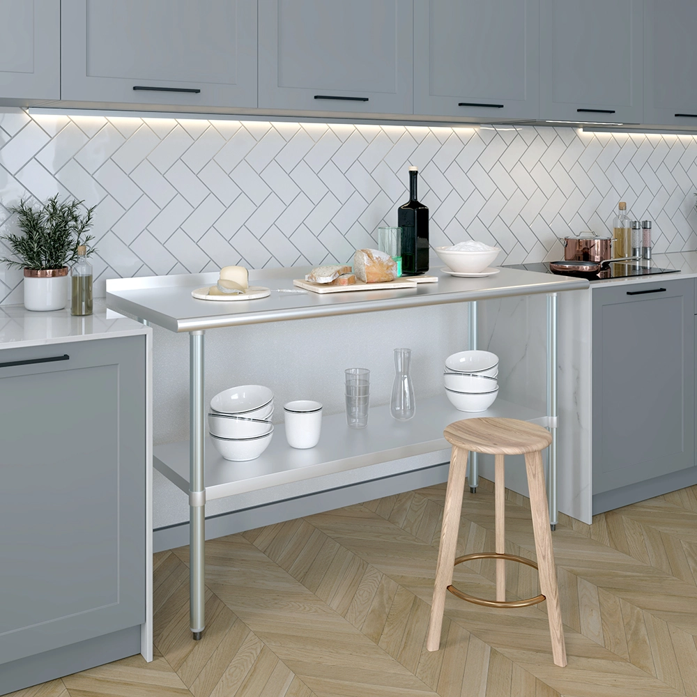 24 in. X 60 in. Stainless Steel Work Table with 1-1/2 in. Backsplash - Image 7
