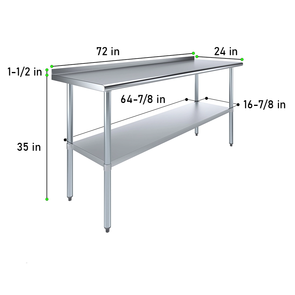 27 in. X 72 in. Stainless Steel Work Table with 1-1/2 in. Backsplash - Image 3
