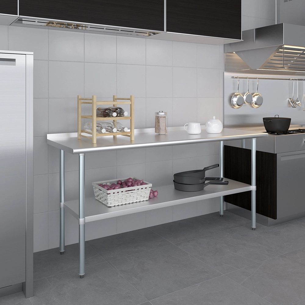 27 in. X 72 in. Stainless Steel Work Table with 1-1/2 in. Backsplash - Image 9