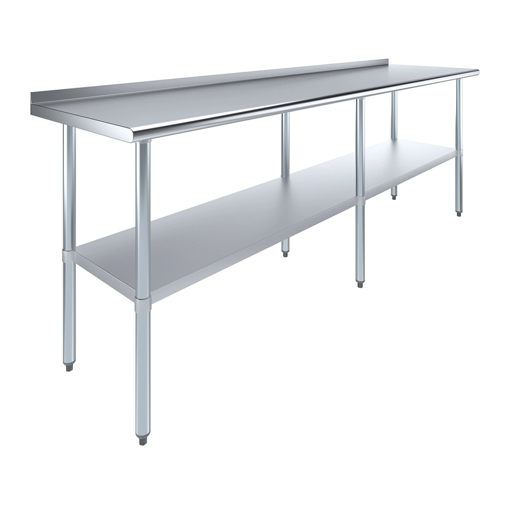 24 in. X 96 in. Stainless Steel Work Table with 1-1/2 in. Backsplash