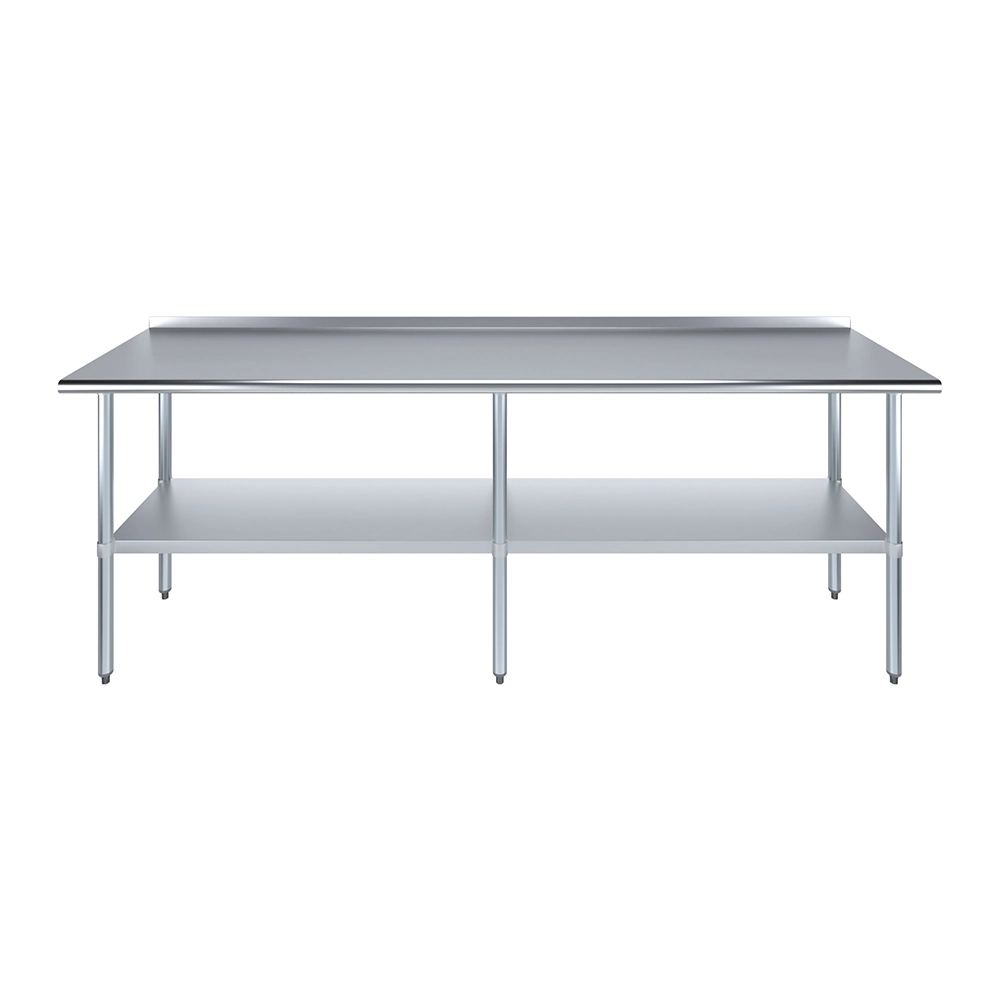24 in. X 96 in. Stainless Steel Work Table with 1-1/2 in. Backsplash - Image 2