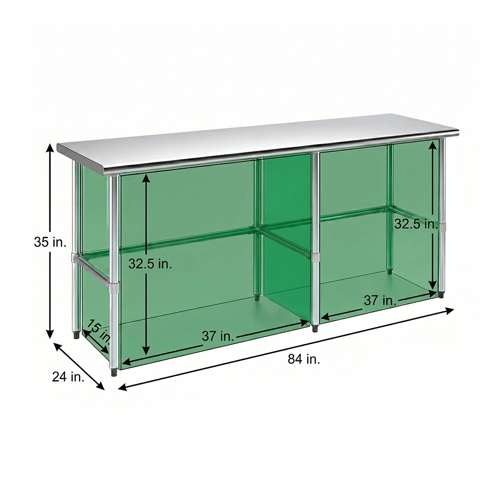 24" X 84" Stainless Steel Work Table With Open Base - Image 3
