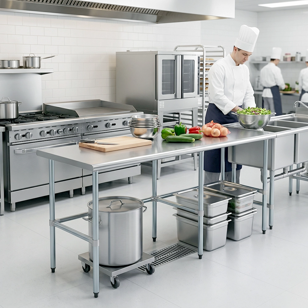 24" X 84" Stainless Steel Work Table With Open Base - Image 11