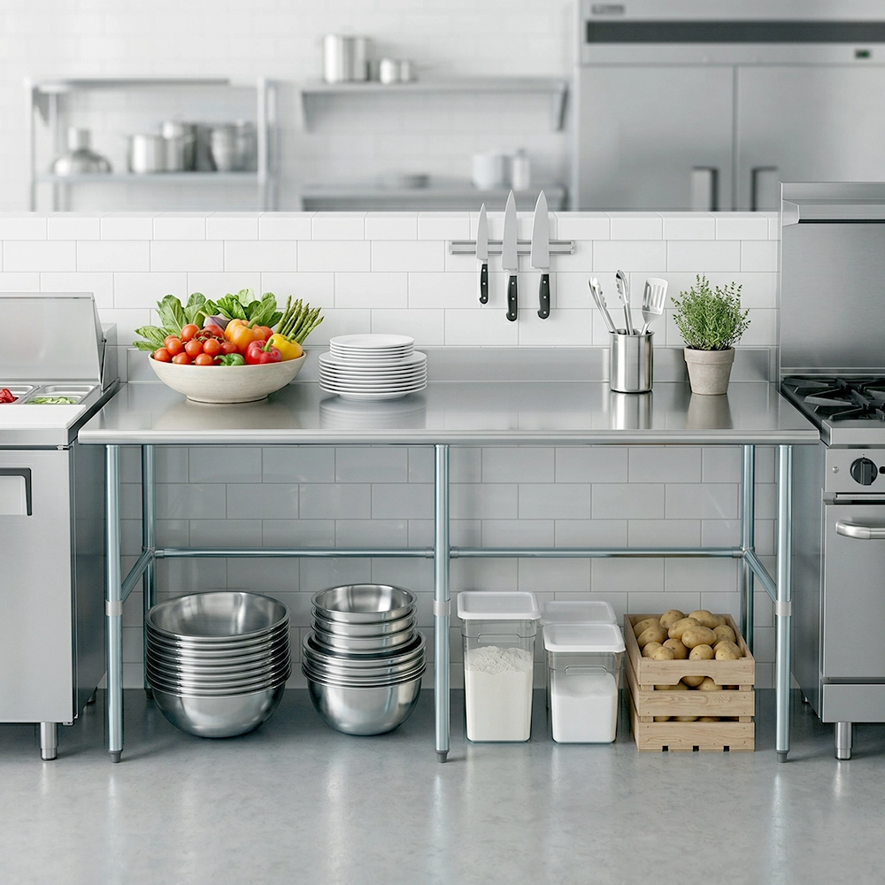 24" X 84" Stainless Steel Work Table With Open Base - Image 10