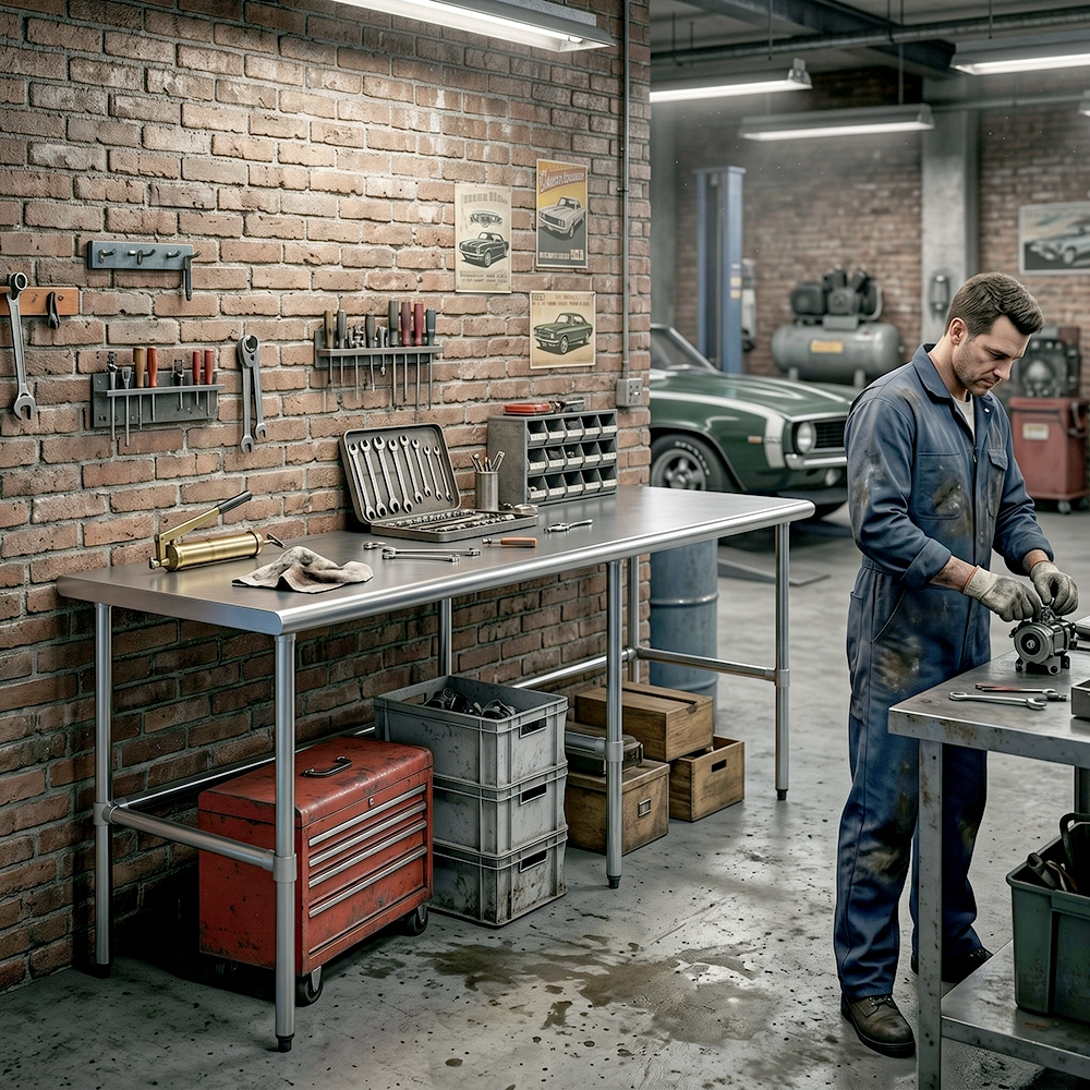 24" X 84" Stainless Steel Work Table With Open Base - Image 7