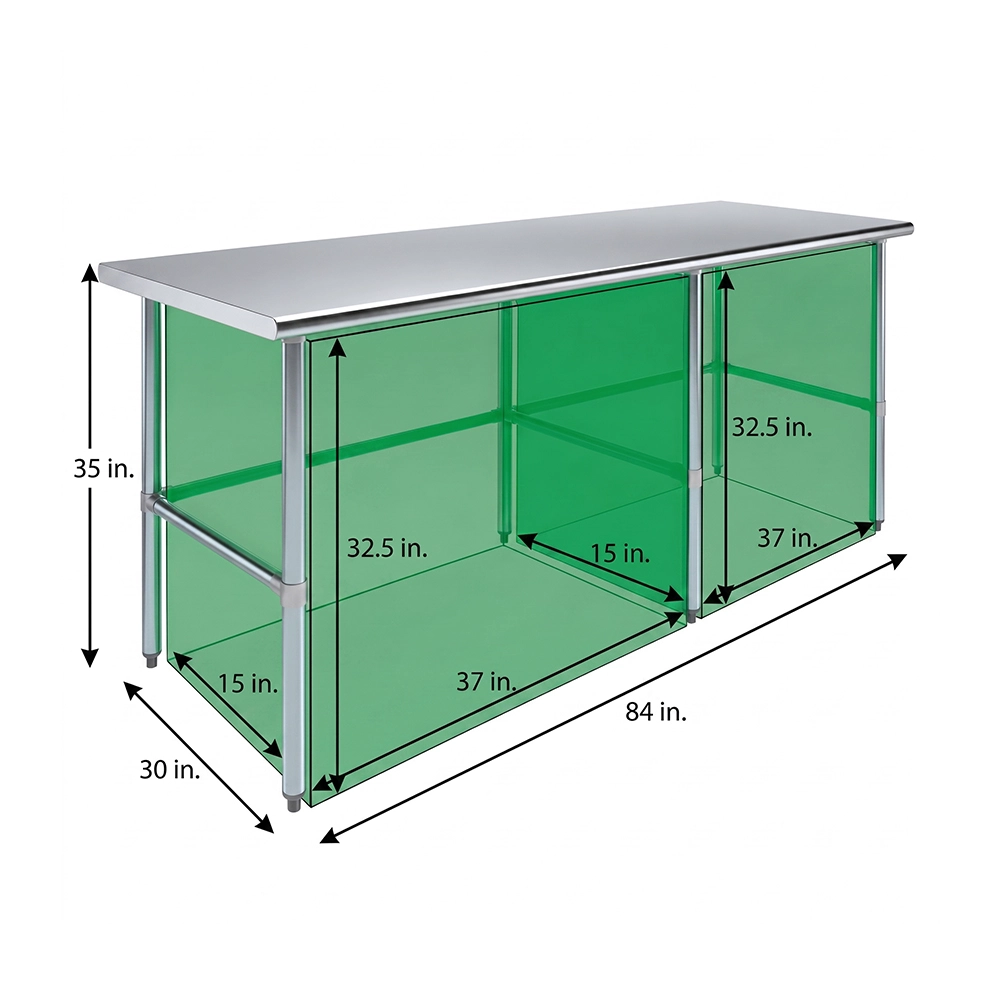 30" X 84" Stainless Steel Work Table With Open Base - Image 3