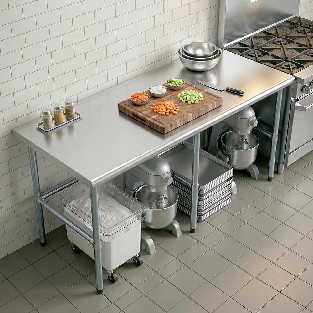 30" X 84" Stainless Steel Work Table With Open Base - Image 11