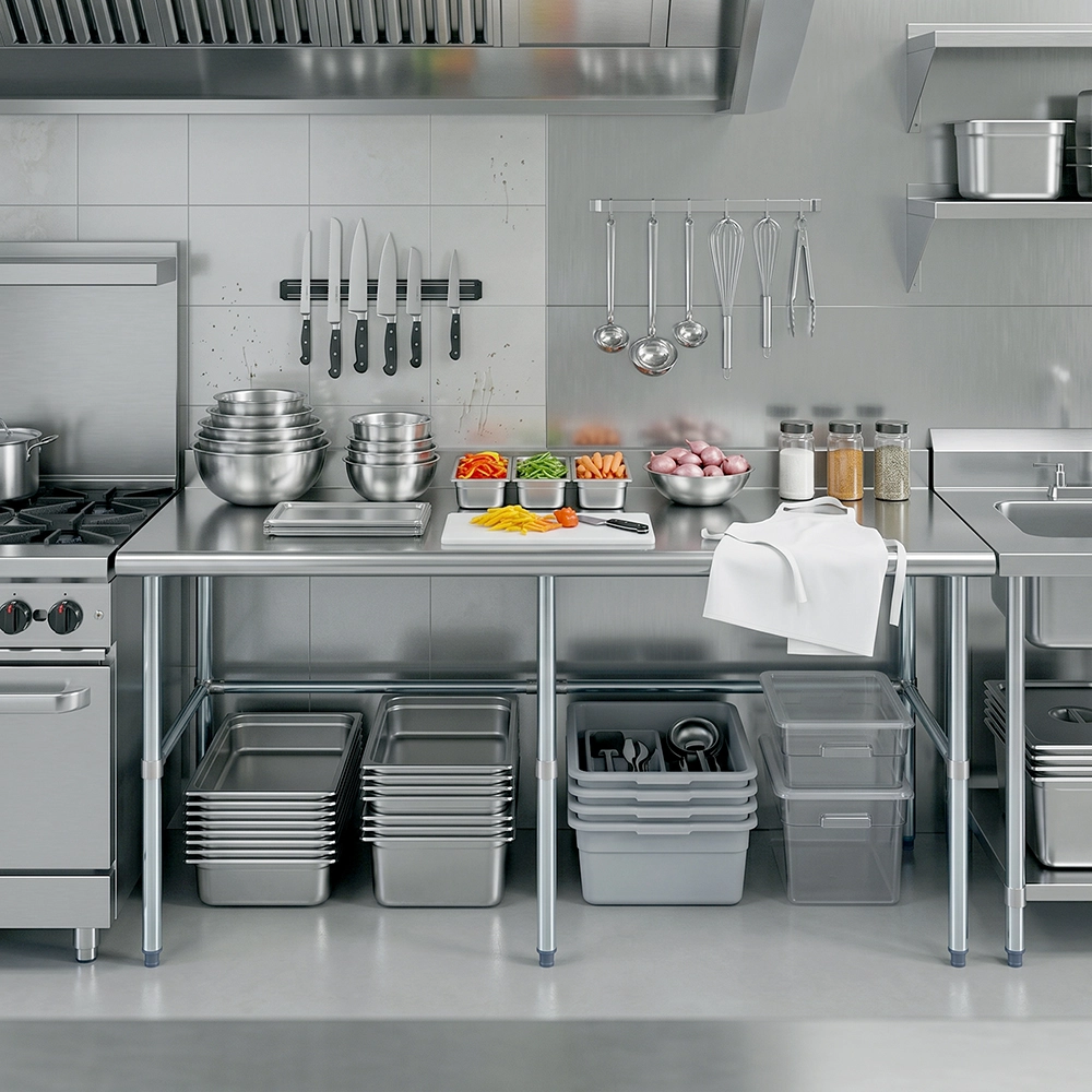 30" X 84" Stainless Steel Work Table With Open Base - Image 10