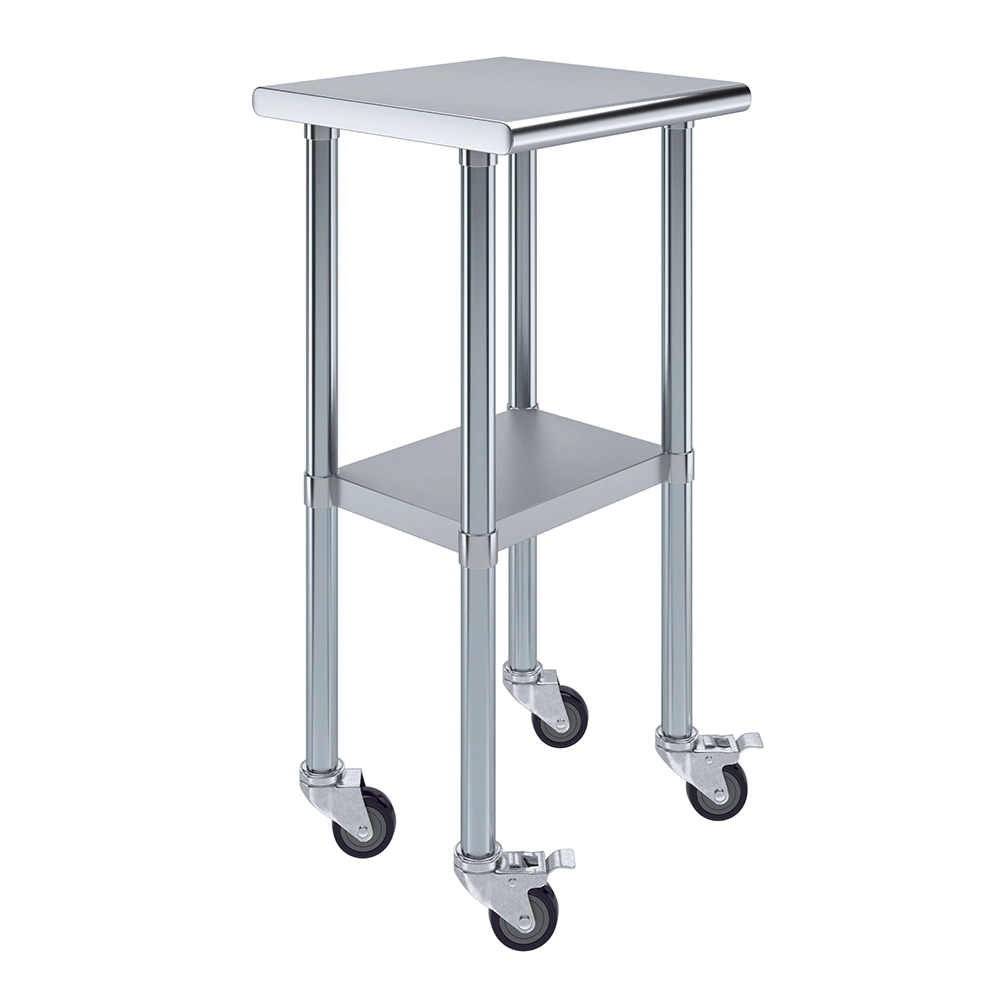 18" X 18" Stainless Steel Work Table With Undershelf & Wheels