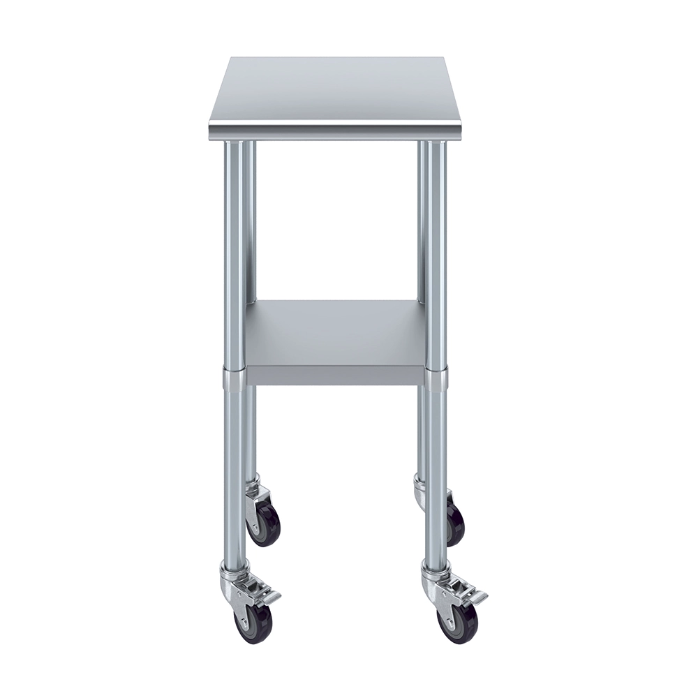 18" X 18" Stainless Steel Work Table With Undershelf & Wheels - Image 2