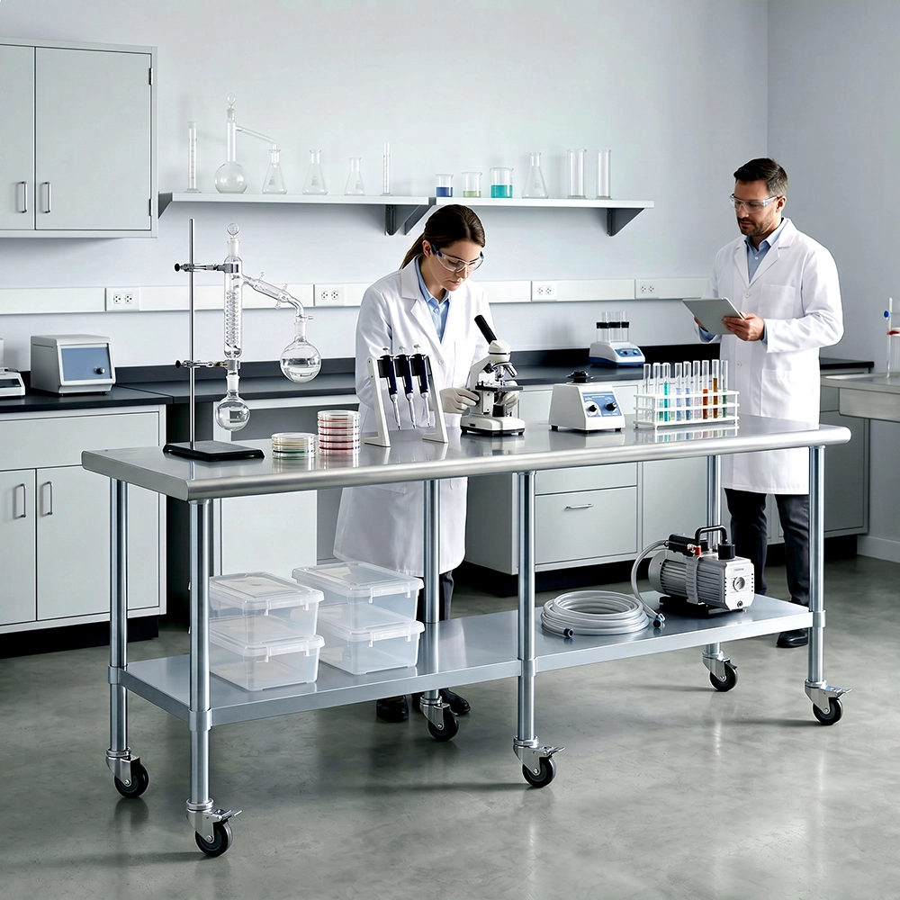 24" X 84" Stainless Steel Work Table With Undershelf & Wheels - Image 4
