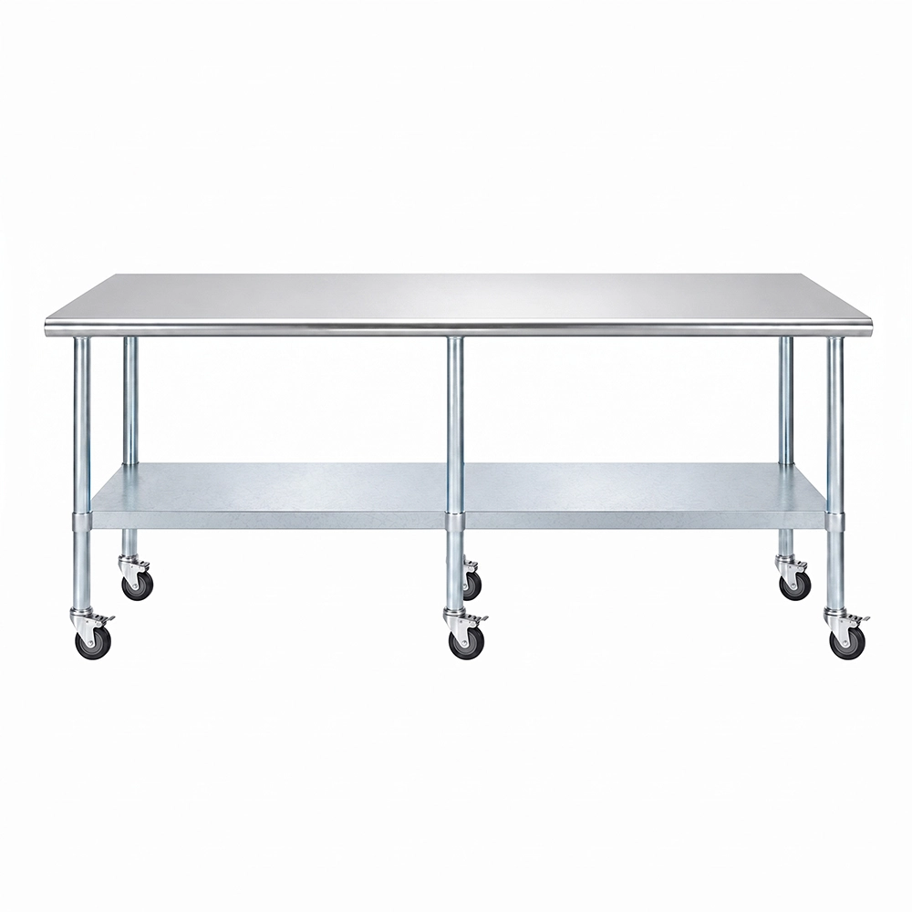 24" X 84" Stainless Steel Work Table With Undershelf & Wheels - Image 2