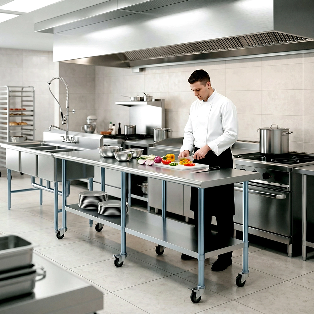 24" X 84" Stainless Steel Work Table With Undershelf & Wheels - Image 11