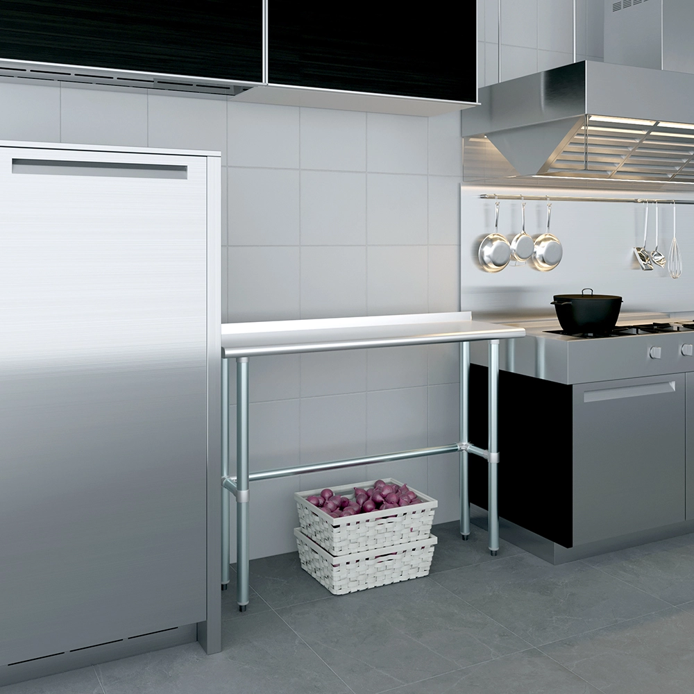 14" X 48" Stainless Steel Work Table Open Base with 1.5" Backsplash - Image 9