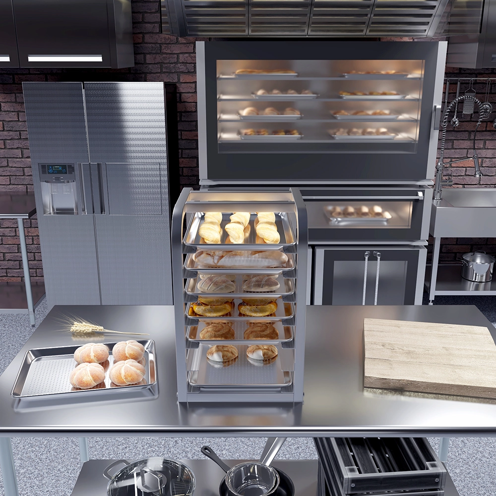 13 in. x 18 in. 19 Gauge Half Size Perforated Aluminum Bun Pan. Pack of 6 - Image 7