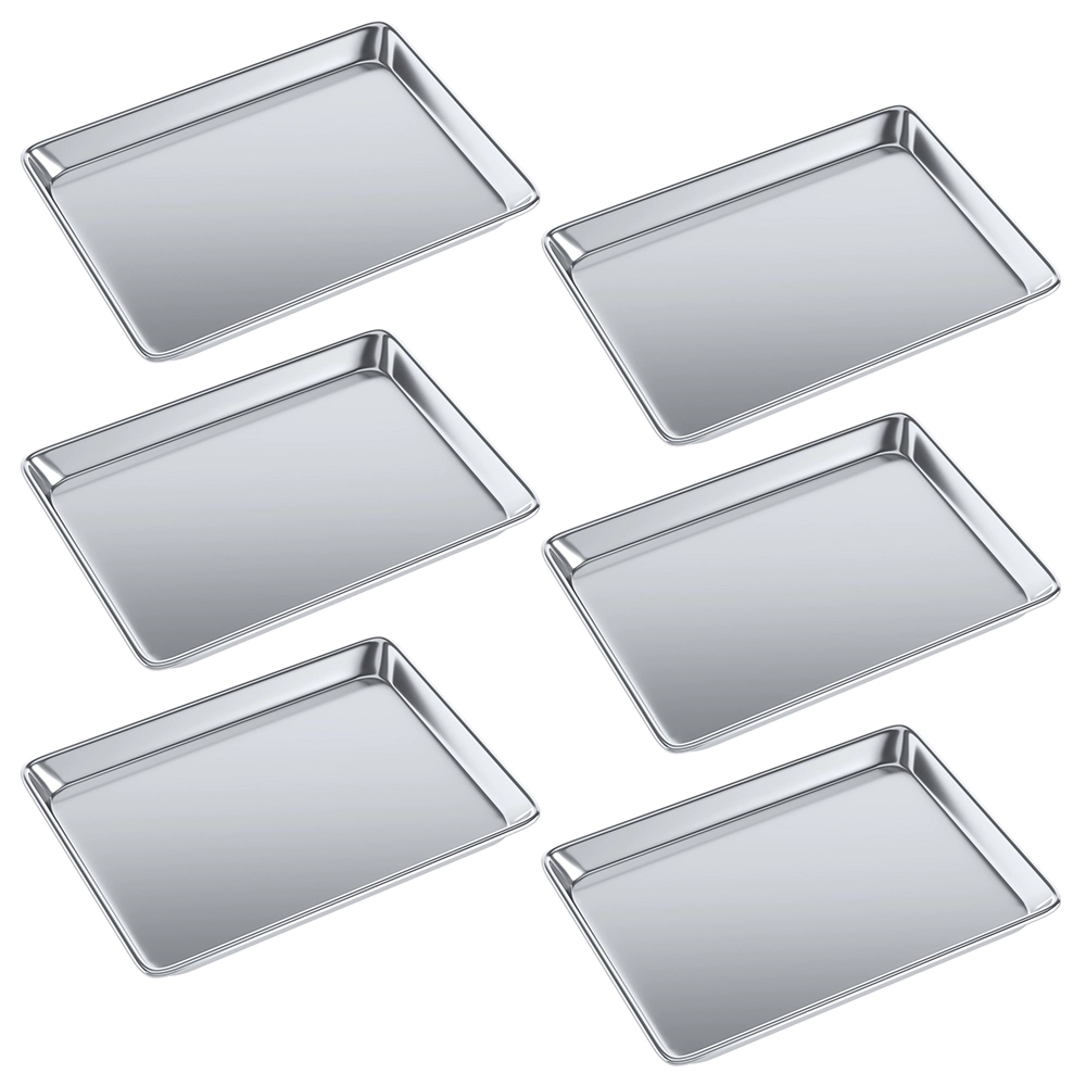 13 in. x 18 in. 19 Gauge Half Size Aluminum Bun Pan. Pack of 6