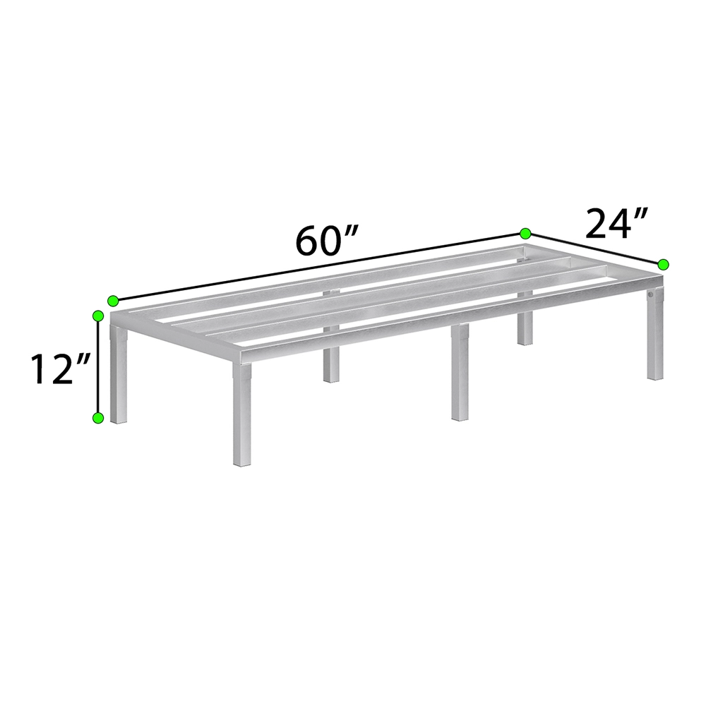 24" Wide X 60" Length X 12" Height Aluminum Dunnage Rack - Image 3