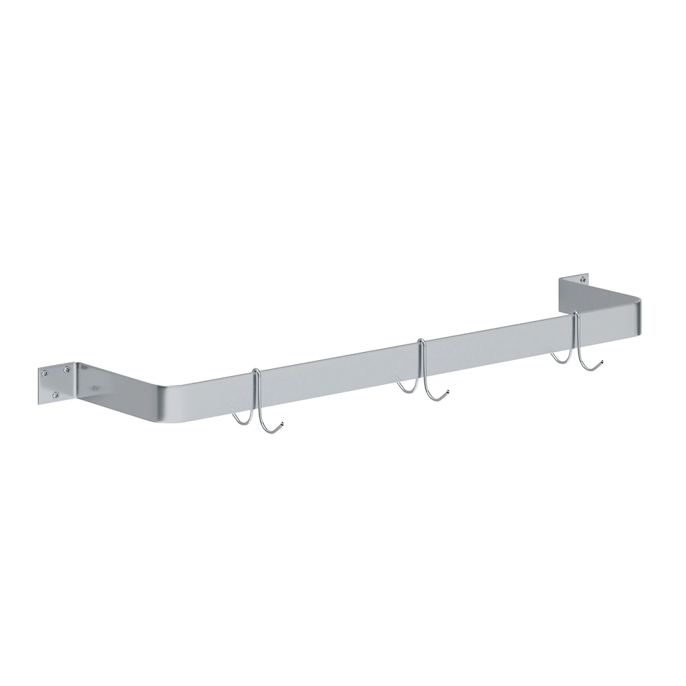 36 in. Wall-Mounted Stainless Steel Single-Line Pot Rack