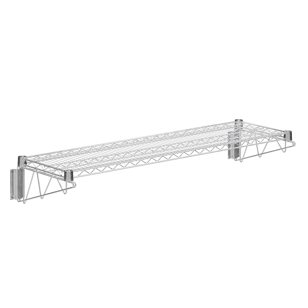 14 in. x 48 in. Chrome Wall Mount Wire Shelf With Brackets