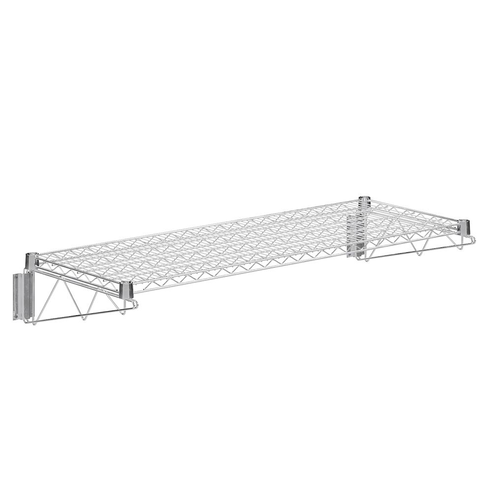 18 in. x 48 in. Chrome Wall Mount Wire Shelf With Brackets