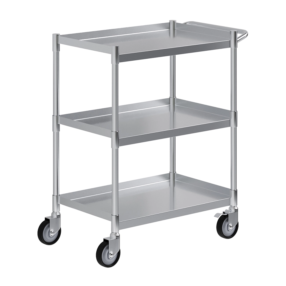 15 in. Wide x 24 in. Long x 33 in. High - 3 Shelf Stainless Steel Tubular Utility Cart
